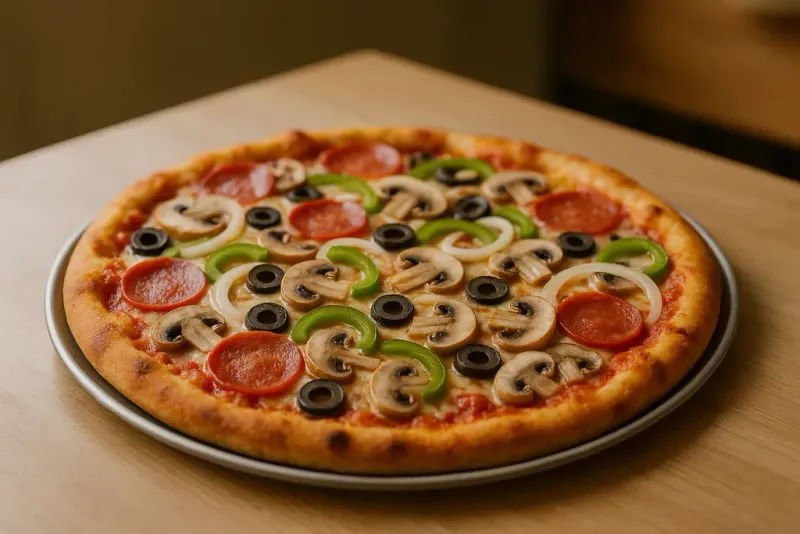 Pizza with fresh toppings