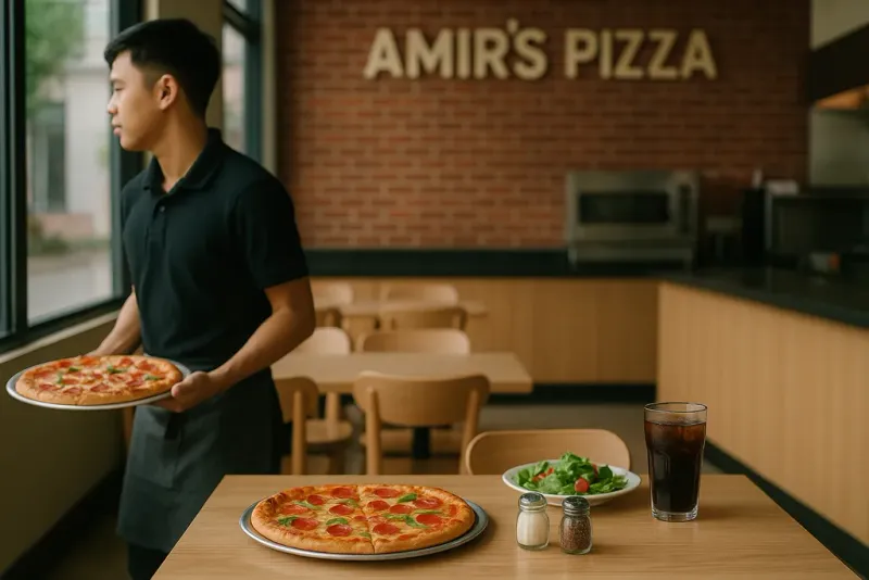 Customer service at Amirs Pizza