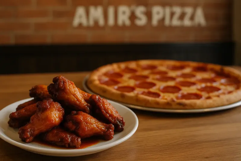 Delicious wings at Amirs Pizza