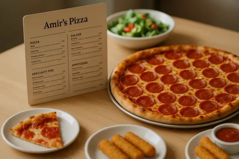 Menu at Amirs Pizza