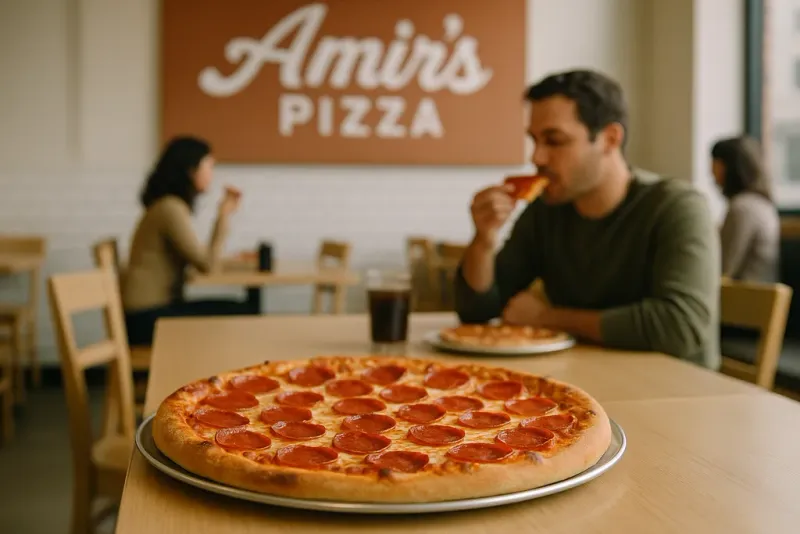 Community gathering over pizza